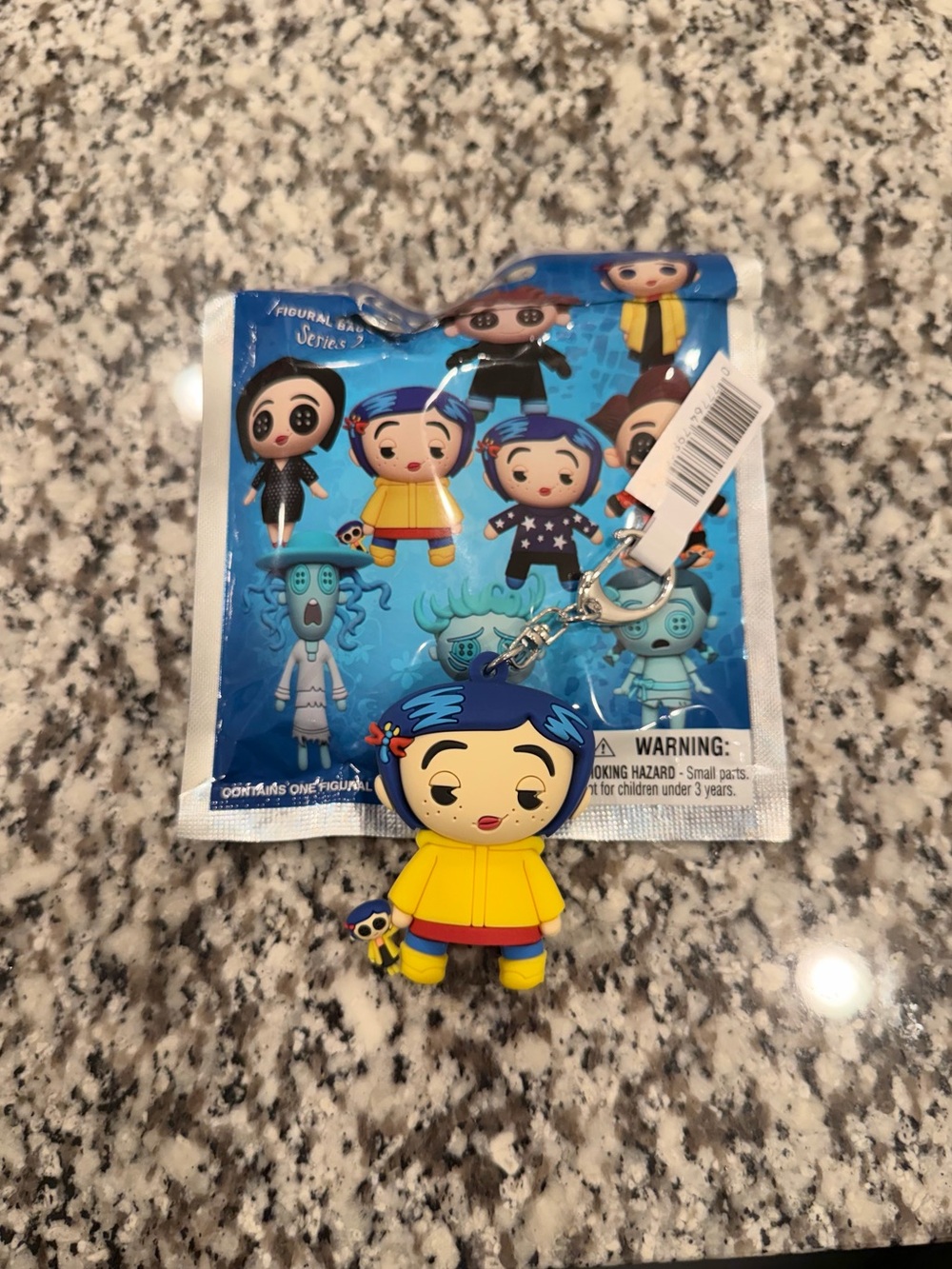 Coraline Figural 3D Bag Clip Series 2 Coraline with doll Keychain